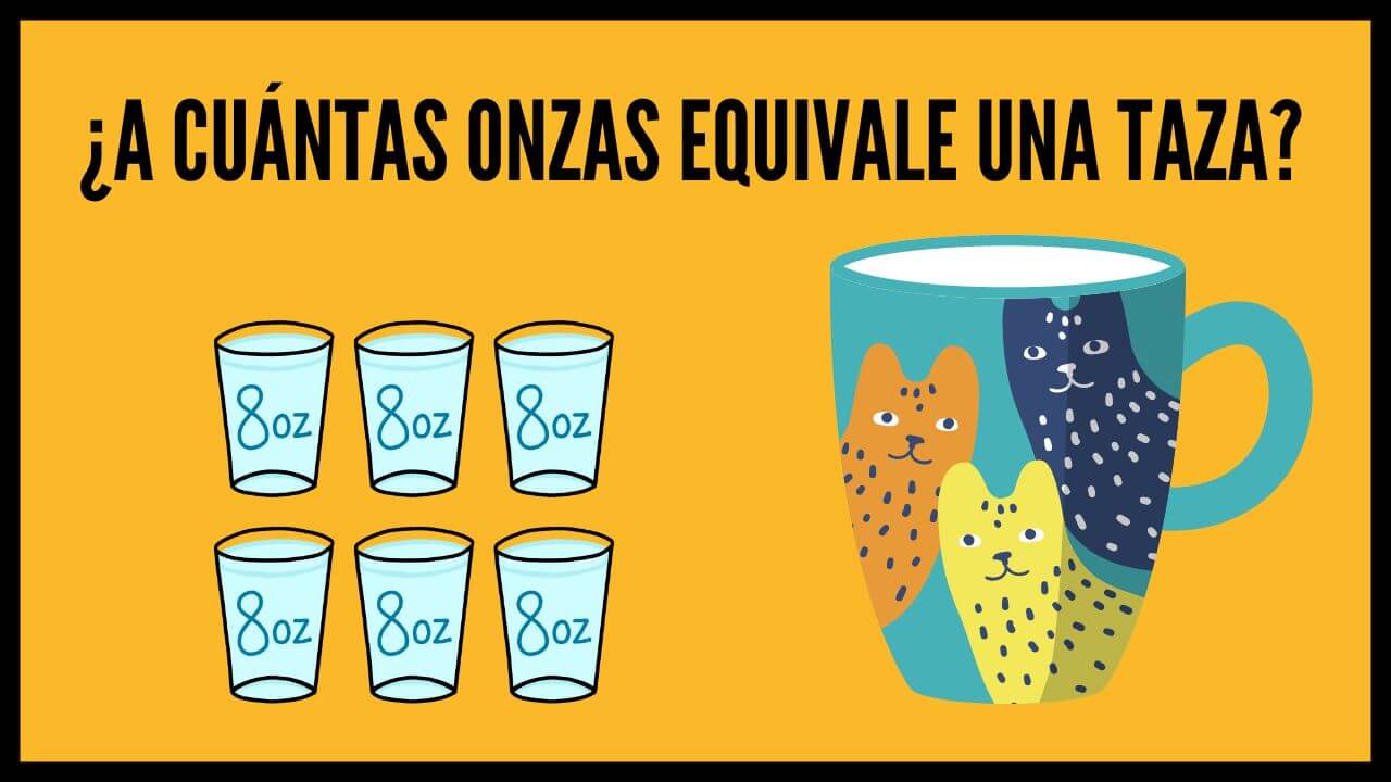 ¿A cuántas onzas equivale una taza?